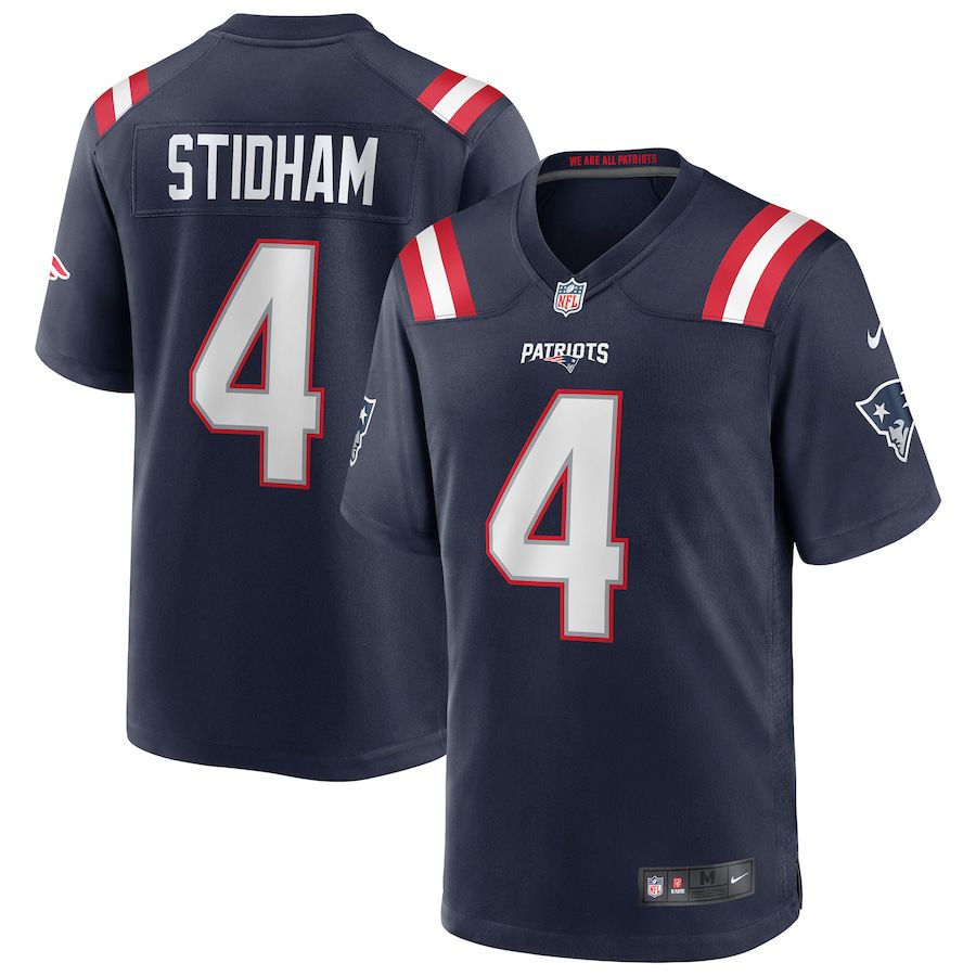 Men New England Patriots 4 Jarrett Stidham Nike Navy Game NFL Jersey